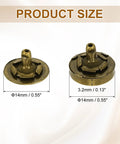 Kickass Heavy Duty Copper Magnetic Snap Buttons For Leather Crafting Jobs That Hold Their Ground Without Any Fuss Easy Drop Installation For Denim Coats And Weighty Canvas Totes Comes With Twelve Pieces showing 14mm and other dimensions.