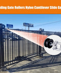 Heavy Duty Nylon Sliding Gate Rollers With 7 Inch Smooth Ride Wheels designed for 4 Inch square posts on a cantilever gate.