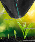 Heavy Duty Garden Weed Barrier Fabric 3ft By 100ft Landscape Ground Cloth with Superior Permeability shown protecting young plants