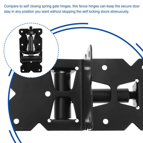 Heavy Duty Stainless Steel Gate Hinges For Wood Fences And Backyard Projects Built Like A Tank With Rust Resistant Coating, detailed view of hinge mechanism.