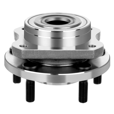 Built Tough Front Wheel Bearing And Hub Assembly Pack For Chrysler And Dodge Vehicles With Five Lug Bolts, angled view showing details.