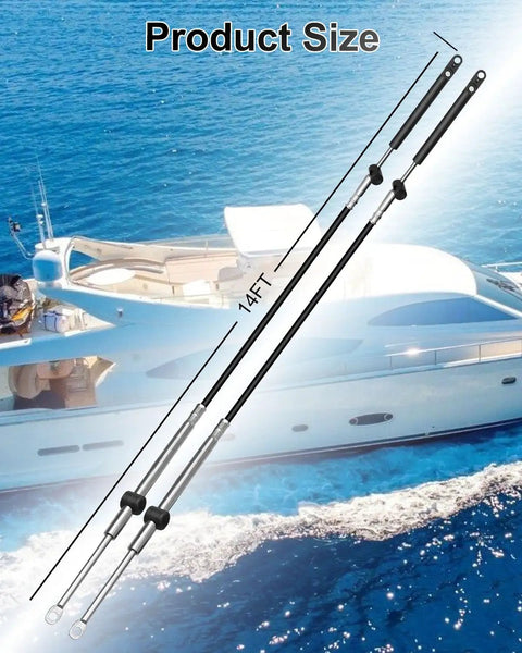 Two 14Ft Boat Engine Control Cables For Outboard Engine Mercury Gen I Throttle And Shift Cables 33C Compatible