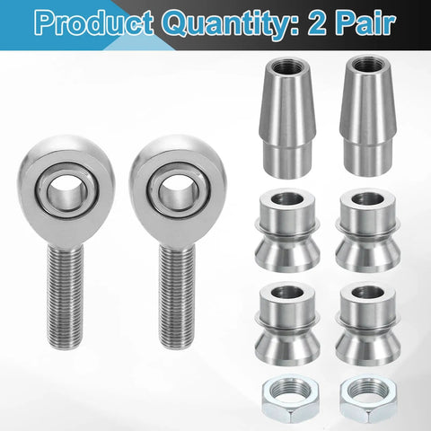 Built Tough One Half Inch Rod End Kit With Two Pairs Of Chrome Steel Joints and Tube Adapters for steering links.