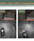 Before and after installation of 20 Pack Fender Liner Push Type Retainer Clips for Hyundai and Kia Cars