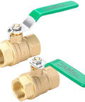 Two Pack Three Quarter Inch NPT Full Port Ball Valve Lead Free Brass Drinking Water Shut Off Valve with Chrome Plated Handle