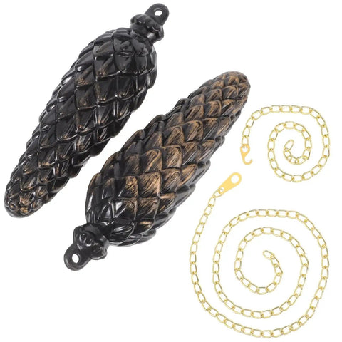 Two Pack Cuckoo Clock Weights With Chains For Mechanical Pendulum Movement Replacement Parts, Decorative Wall Clock Accessories