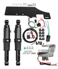 Transform Your Harley With Sick Air Ride Suspension Kit Touring 1994-2025 Adjustable Shocks with black dampers and hardware parts.