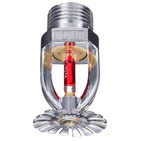 Top Tier Ten Pack Pendent Fire Sprinkler Heads With A 155 Degree Fahrenheit Red Glass Bulb And One Half Inch Npt Pipe Thread, detailed view.