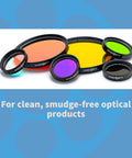 MidOpt six-piece circular optical filter set with colored glass lenses.