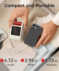 Compact design of Plug In Six In One Smoke And Carbon Monoxide Guardian with dimensions beside clothing.