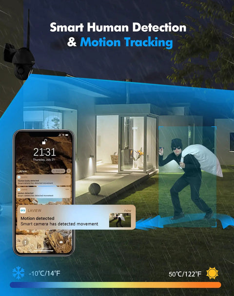 Outdoor Wired 2K Security Camera With Starlight Color Night Vision AI Human Detection And Auto Tracking IP65 Weatherproof Camera