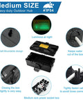 Medium Weatherproof Electrical Box For Rock Solid Power Strip Guard And Extension Cord Tidy Up With Secure Rubber Latches Rain Debris Shutoff crafted for outdoor use.