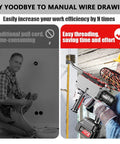 Compare Heavy Duty Cordless Wire Puller Through Drywall Smooth Auto Feed Cable Threading Machine with traditional manual wire drawing.