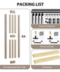 Packing list for Heavy Duty 80 Inch Double Bifold Barn Door Hardware Kit With Super Slick Spring Steel Tracks and Smooth Glide Rollers.