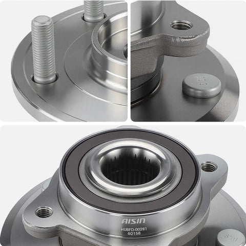 Close-up of Two Piece Heavy Duty Front Wheel Bearing And Hub Assembly Set Precision Engineered Units compatible with Dodge vehicles.