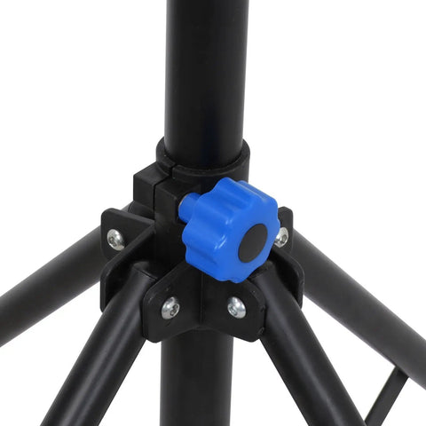 Adjustable Bike Repair Stand For Home Use, Heavy Duty Bicycle Maintenance Stand base detail with blue knob, foldable legs