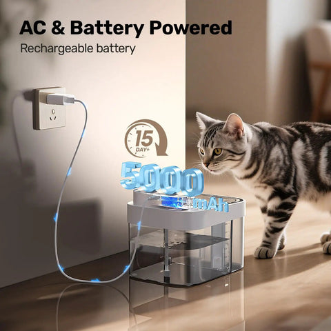 Cat Water Fountain Wireless Automatic Pet Water Dispenser With 101oz Large Capacity For Indoor Cats with battery backup