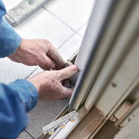 Heavy Duty Sliding Door Window Pulley Wheel With Double Bearing Track Guide Roller during wardrobe installation.