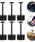 Six Piece T Shaped Plastic Wrench Set For Quick Lamp Holder Socket Ring Removal And Hassle Free Light Fixture Assembly That Really Nails The Job Every Time, shown in black color.