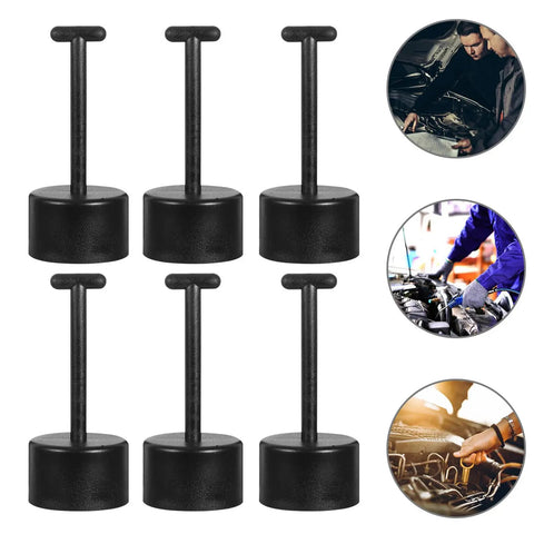 Six Piece T Handle Socket Wrench Set For No Sweat Lamp Holder Outer Ring Removal And Smooth Fixture Repairs With A Foolproof Grip And Quick Fix Design, black tools arranged in a row.