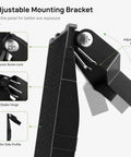 Adjustable mounting bracket for 12V solar panel charger, featuring stable hinge and secure screw lock for sun exposure.