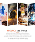 Kickass Five Pack Od4 Plus Laser Safety Glasses For 650 Nm Light With Hella Secure Wrap Around Coverage And En207 Certified Shielding suitable for laser engraving and industrial work.