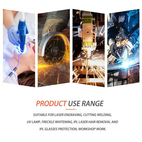 Kickass Five Pack Od4 Plus Laser Safety Glasses For 650 Nm Light With Hella Secure Wrap Around Coverage And En207 Certified Shielding suitable for laser engraving and industrial work.