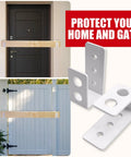 2 Pack Heavy Duty 2x4 Door Barricade Brackets For Indoor And Outdoor Security Delivers 700 Lbs Of Force Install In Minutes Thick 3.5mm Iron U Brackets Rust Proof Gate Bar Holder displayed on doors and gates.