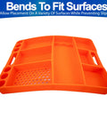 Heavy Duty Silicone Tool Tray Organizer With Non Slip Grip Flexible Heat Resistant Surface Easy To Clean Holds Sockets Screws Bolts Bits And More A Must Have Workshop Storage Mat, orange six-compartment design