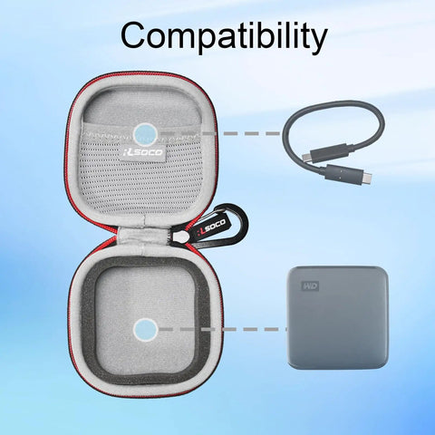 Opened Durable EVA Hard Case for Western Digital Elements SE Portable SSD 1TB 2TB Case Only Protects Your Drive On The Go