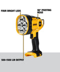 Cordless 20V Max LED Work Light With 4 Bright LEDs 1500 Lumens See Up To 508 Yards Two Brightness Settings For Max Output