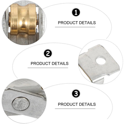 Close-up of Top Shelf 88 Type Sliding Window Roller Pulley featuring double copper wheels and stainless steel details.