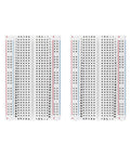 Top view of two Four Pack 400 Point Solderless Breadboard For DIY Electronics Projects With Dual Power Rails White ABS Case Great For Jumper Wires