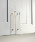 Top Tier Polished Nickel Cabinet Pulls Center To Center 3-3/4 Inch 96Mm Gang Pack 10 Heavy Duty Zinc Alloy Kitchen Handles on cabinets.