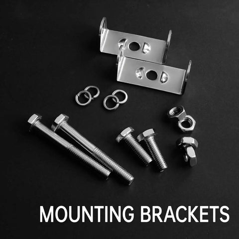 Mounting brackets and hardware for Badass 4 Inch LED Tractor Work Light Bars 12V Flood Beam Off Road Backup Driving Lamps.