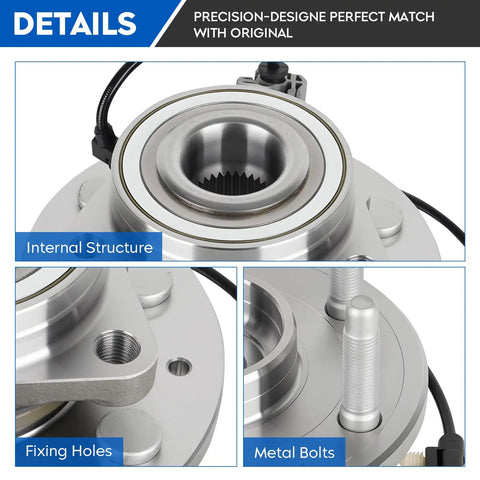 Heavy Duty Front Wheel Bearing Hub Assembly For Chevy Silverado 1500 4WD Only And GMC Sierra 1500 6 Lug With ABS internal structure and fixing holes