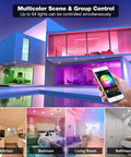 Smart 4 Inch Recessed LED Downlight Kit 6 Pack with Bluetooth Mesh for Ceiling in various room settings, RGB CCT color changing