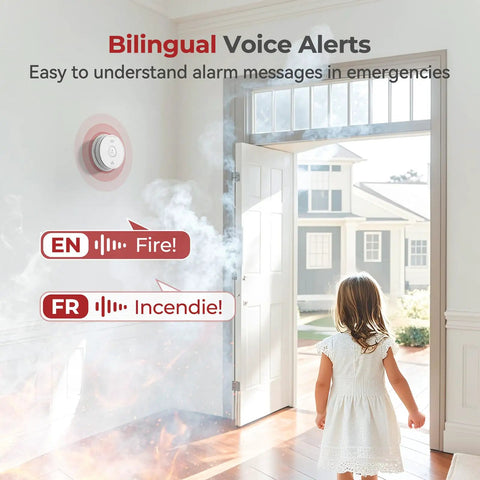 Hardwired Smoke Detector And Carbon Monoxide Alarm Combo 3 Pack With Ten Year Sealed Battery Photoelectric Detection For No Hassle Home Safety And Rock Solid Reliable Protection installed with bilingual voice alerts.