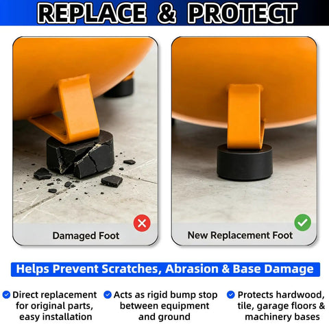 Heavy Duty Anti Vibration Rubber Feet Pads 4 Pack Rock Solid Shock Isolators 0.75 X 1.5 Inch Non Slip Mounts for compressors and generators.