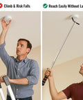 Rock Solid Extendable Tester Pole Built From Heavy Duty Stainless Steel reach high ceiling smoke alarms with ease and safety.