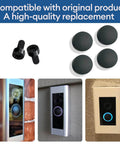 4 Pack Doorbell Button Replacement For Pro And Peephole Cameras, Easy DIY Install Includes 2 Screws, Restores Button Press Performance