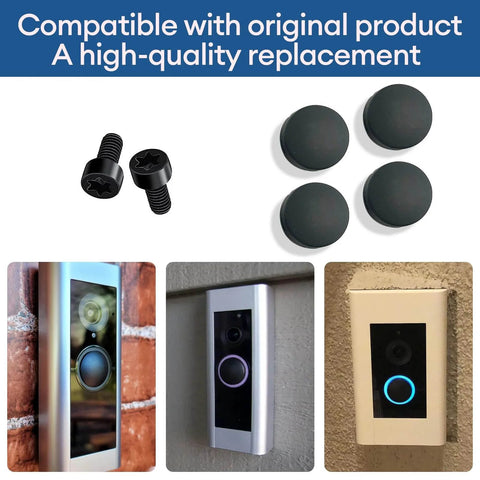 4 Pack Doorbell Button Replacement For Pro And Peephole Cameras, Easy DIY Install Includes 2 Screws, Restores Button Press Performance