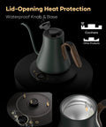 Gooseneck Electric Kettle with 1 Degree Temperature Control 1500W Fast Heating Pour Over Coffee and Tea Kettle in Delacroix Green