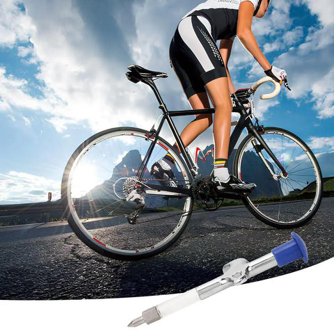 Steel Bicycle Grease Injector With 0.9mm Nozzle For Hub And Bearing Lubrication Water Resistant Bike Tool near cyclist on bike trail.