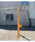 Breezy Raise Ironclad Square Steel Hand Crank Telescopic Mast Six Meter Antenna Pole, orange color, tall and sturdy, for satellite dish and CCTV.