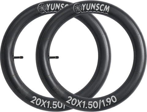 Two Pack Heavy Duty Bike Inner Tubes 20x1.50 1.75 1.90 Fits 38 406 Tires With AV32mm Schrader Valve
