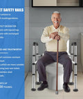 Built Tough Adjustable Toilet Safety Rails For Elders And Heavy Duty Bathroom Grab Bars with corrosion-resistant aluminum frame.