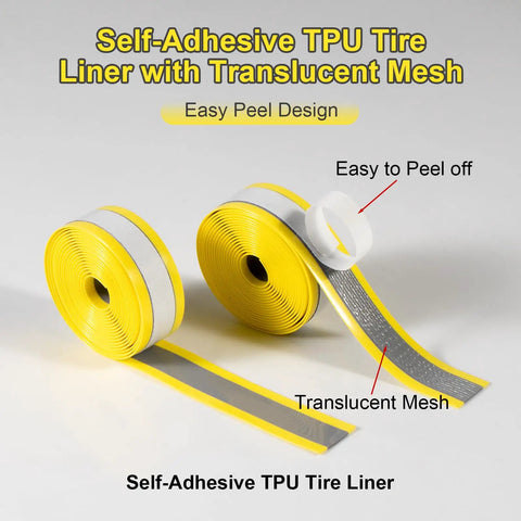 Self Adhesive Bike Tire Liner 40mm Anti Puncture Protector with easy peel translucent mesh design
