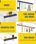 Portable Rolling Tool Cart With Adjustable Height, Magnetic Strip And Hooks, tool holder for garage and bike shop use