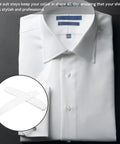 Heavy Duty Plastic Collar Stays To Lock Your Shirt Clean And Keep It Crisp All Day 10 Pack Unisex Suit Accessories on folded dress shirt.